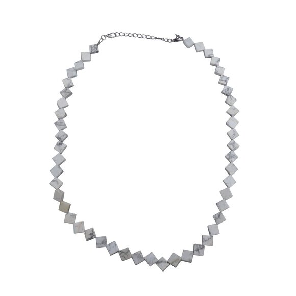 White Howlite Flat Necklace 4131 - Picture 1 of 7
